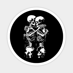 skeletons hug themselves Magnet